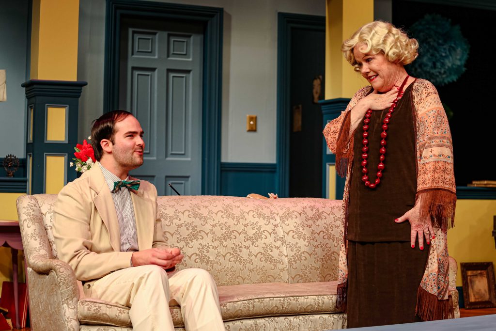 Frank Roberts and Jane McKittrick in Tacoma Little Theatre's "Hay Fever."