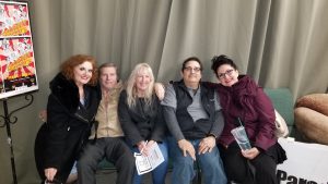 Left to right, Vicki Richards, Kim Hastings, Jeri Hastings, Jeff Richards, and Nita Wilson after the final Paradise Theatre show.